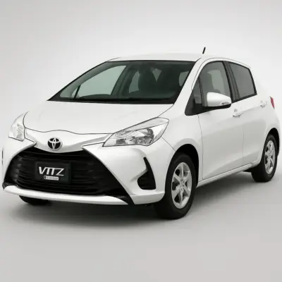 Toyota Vitz 2018 available for rent in Sri Lanka – white background product image showing front view. Also listed as Aqua and Yaris variant.