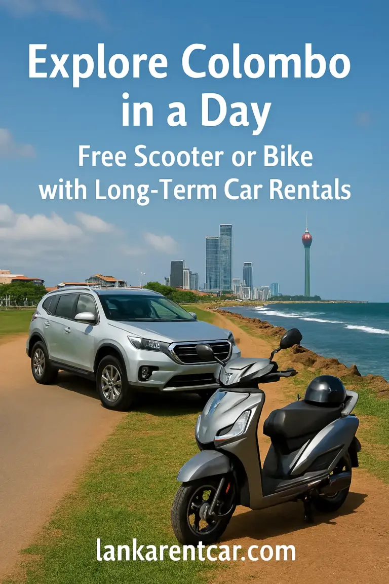 Explore Colombo in a day – free scooter or bike with long-term car rental