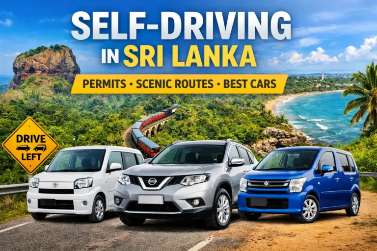 Self-driving in Sri Lanka guide showing scenic routes, permits, and best rental cars.